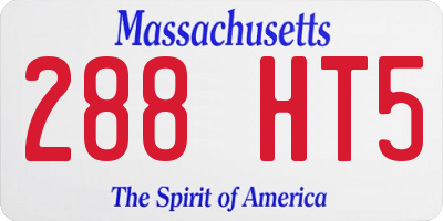 MA license plate 288HT5