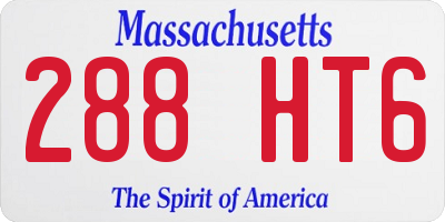 MA license plate 288HT6