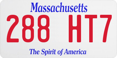 MA license plate 288HT7