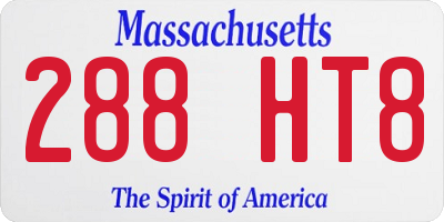 MA license plate 288HT8