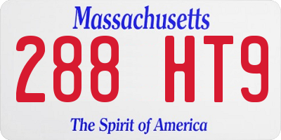 MA license plate 288HT9