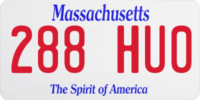 MA license plate 288HU0