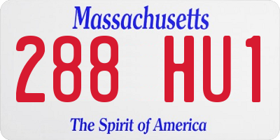 MA license plate 288HU1