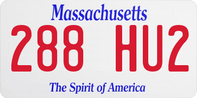 MA license plate 288HU2