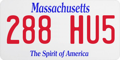MA license plate 288HU5