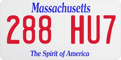 MA license plate 288HU7