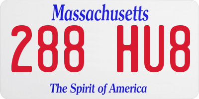 MA license plate 288HU8