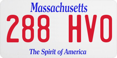 MA license plate 288HV0
