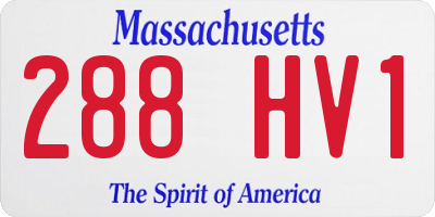 MA license plate 288HV1