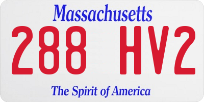 MA license plate 288HV2