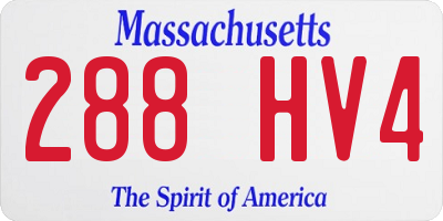 MA license plate 288HV4