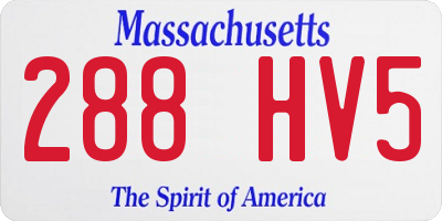 MA license plate 288HV5
