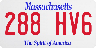 MA license plate 288HV6