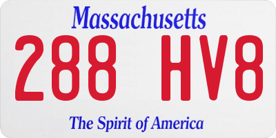 MA license plate 288HV8