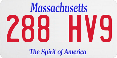MA license plate 288HV9
