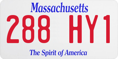 MA license plate 288HY1