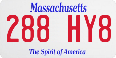 MA license plate 288HY8