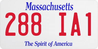 MA license plate 288IA1