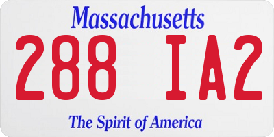 MA license plate 288IA2