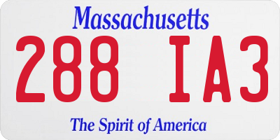 MA license plate 288IA3