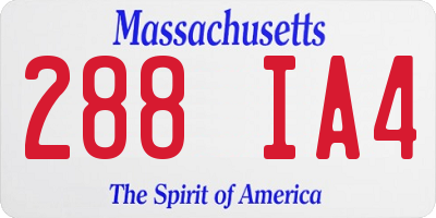 MA license plate 288IA4