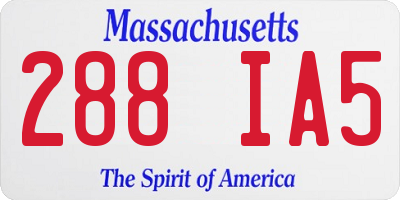 MA license plate 288IA5