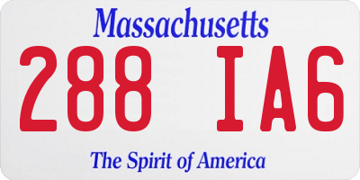 MA license plate 288IA6