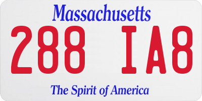 MA license plate 288IA8