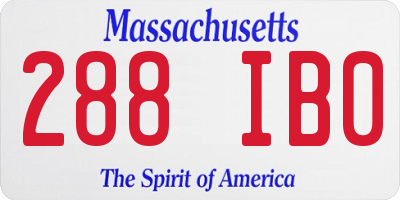 MA license plate 288IB0