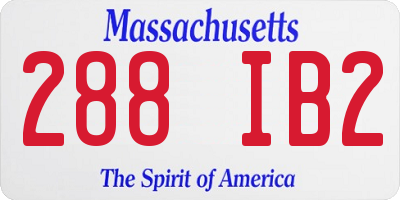 MA license plate 288IB2