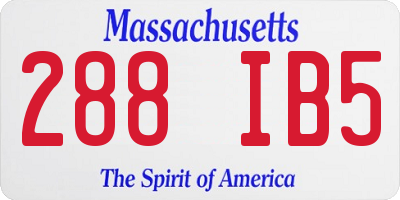 MA license plate 288IB5