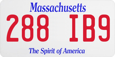 MA license plate 288IB9