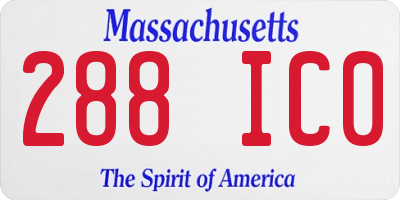 MA license plate 288IC0