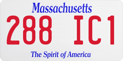 MA license plate 288IC1