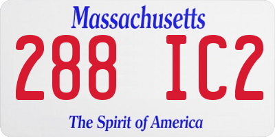 MA license plate 288IC2