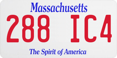 MA license plate 288IC4