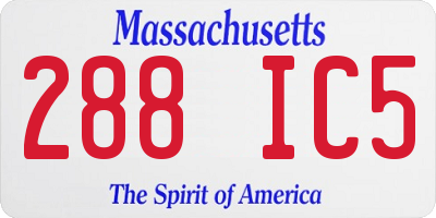 MA license plate 288IC5