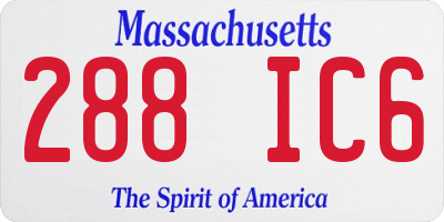 MA license plate 288IC6