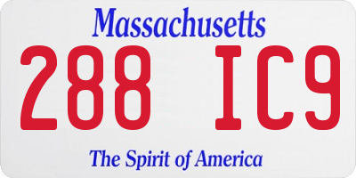 MA license plate 288IC9
