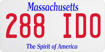 MA license plate 288ID0