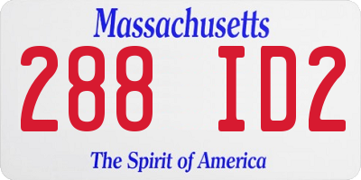 MA license plate 288ID2