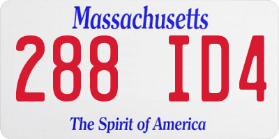 MA license plate 288ID4