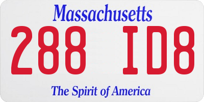 MA license plate 288ID8