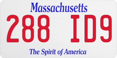 MA license plate 288ID9