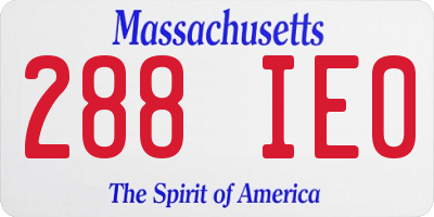 MA license plate 288IE0
