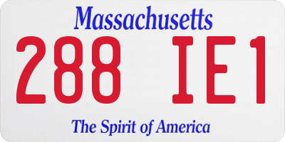 MA license plate 288IE1