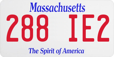 MA license plate 288IE2