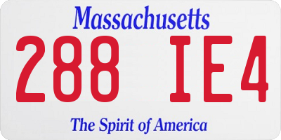 MA license plate 288IE4