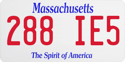 MA license plate 288IE5