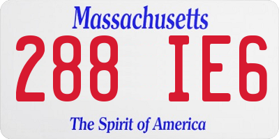 MA license plate 288IE6